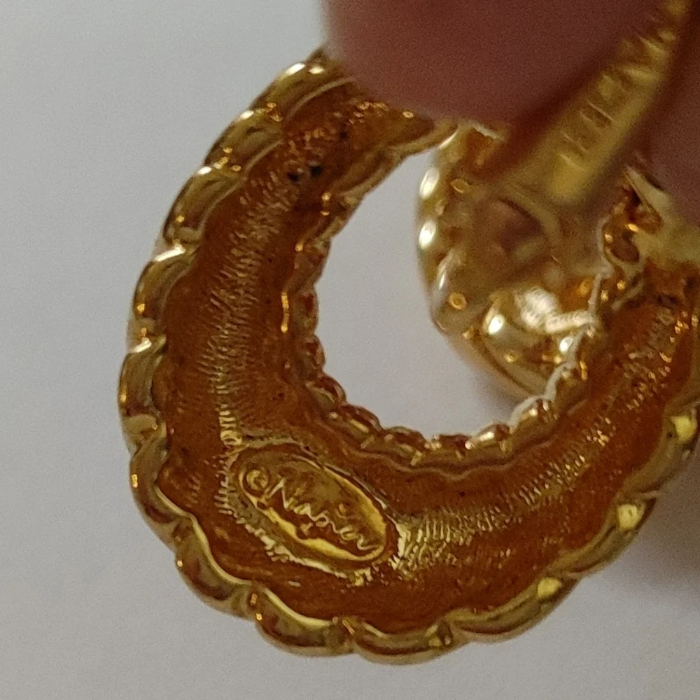 Vintage Napier Gold Loop and Pearl Adjustable Clip Earrings